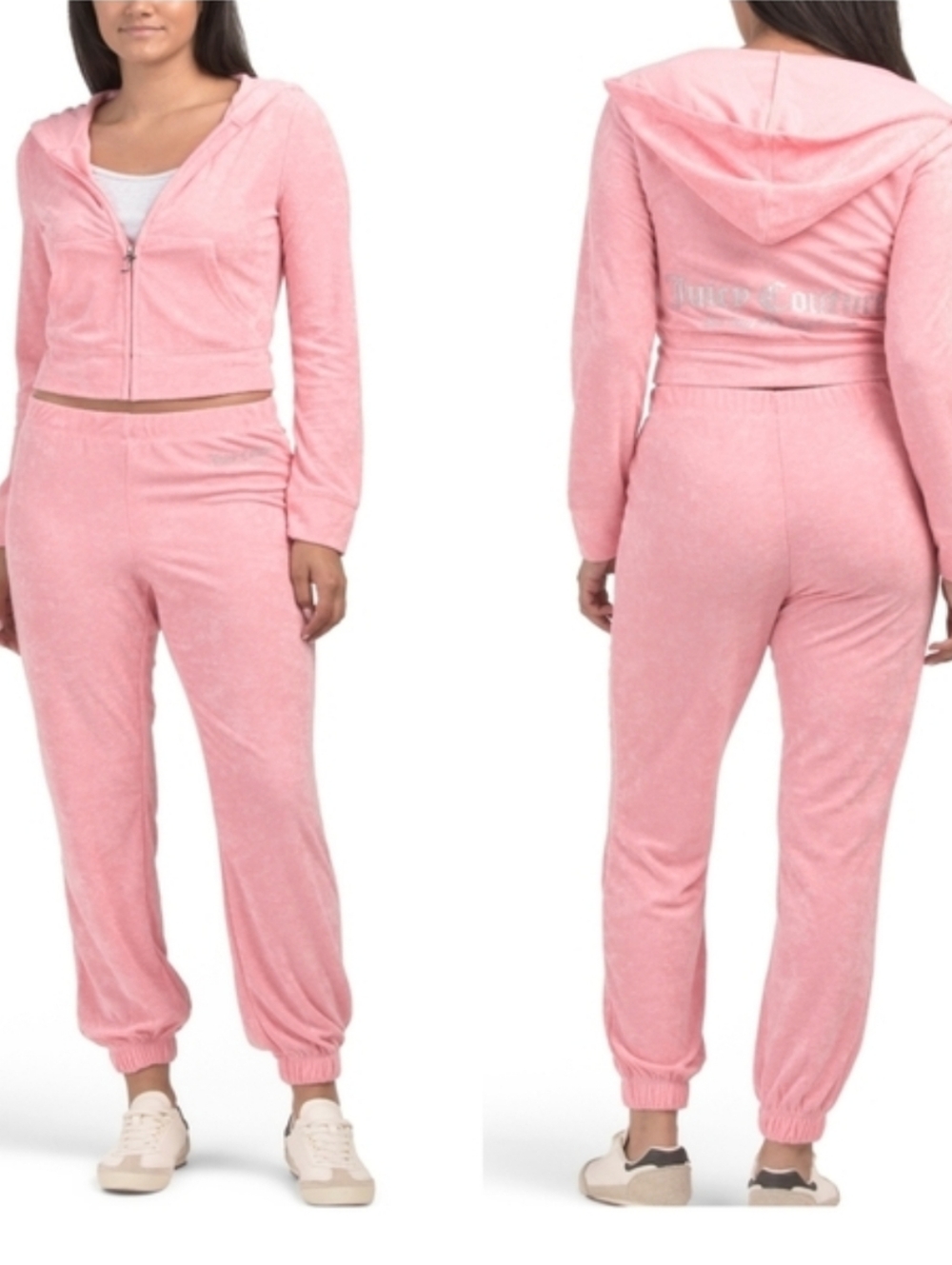 Juicy Couture Terry Towel Track Set - Large - Pink Y2K